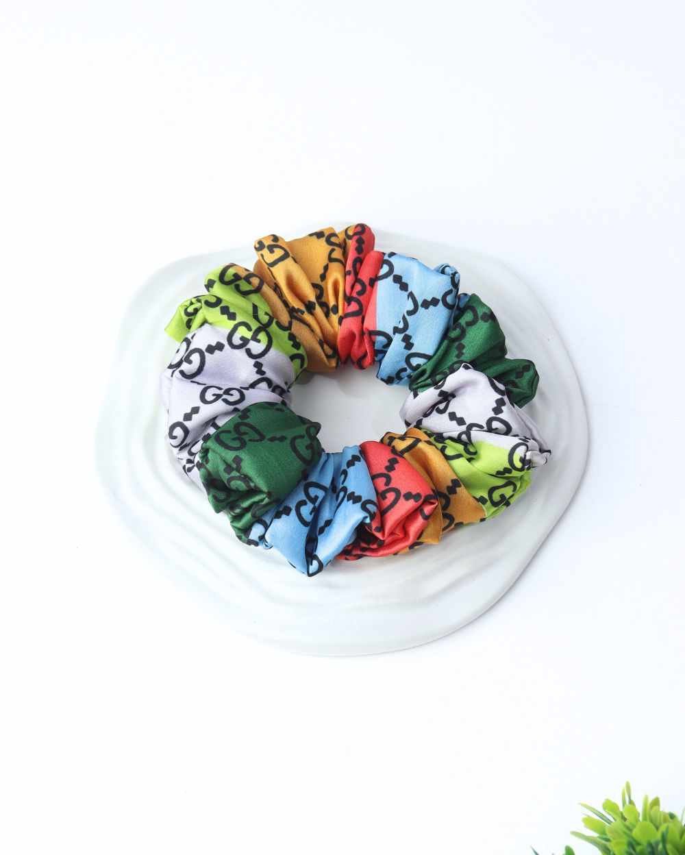 Premium Printed Satin Scrunchies | Large