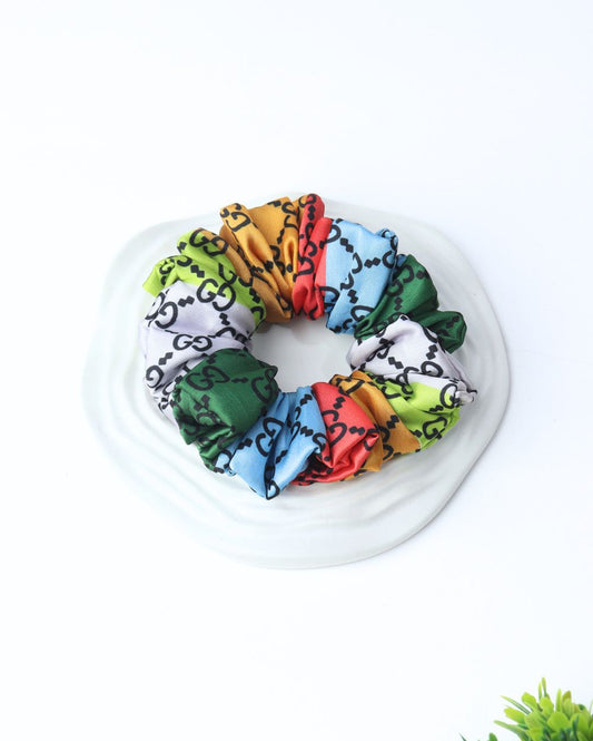 Premium Printed Satin Scrunchies | Large