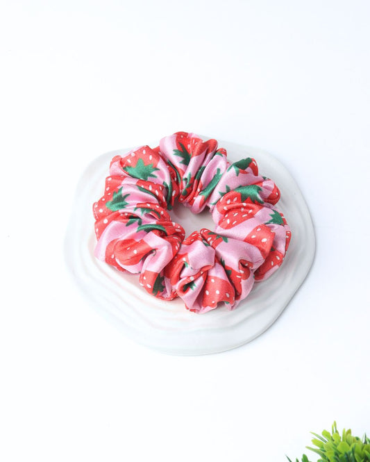 Premium Printed Satin Scrunchies | Large