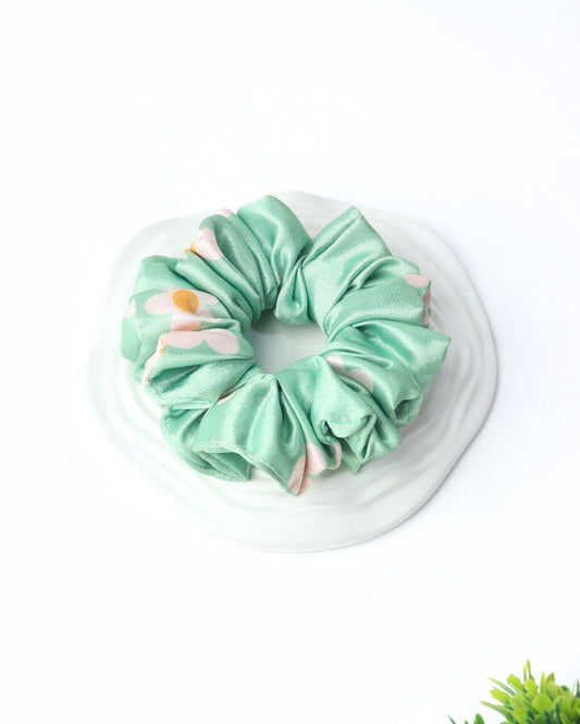 Premium Printed Satin Scrunchies | Large
