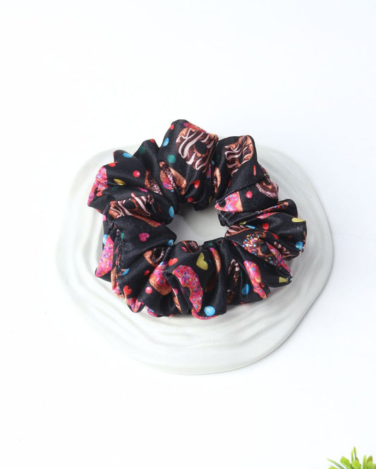 Premium Printed Satin Scrunchies | Large