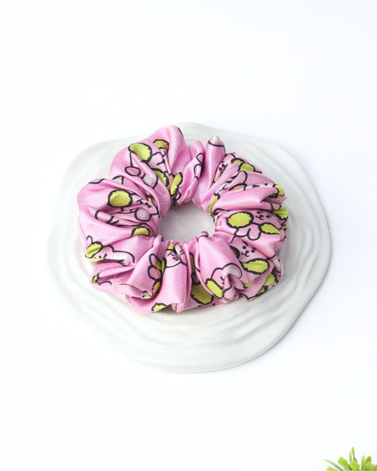 Premium Printed Satin Scrunchies | Large
