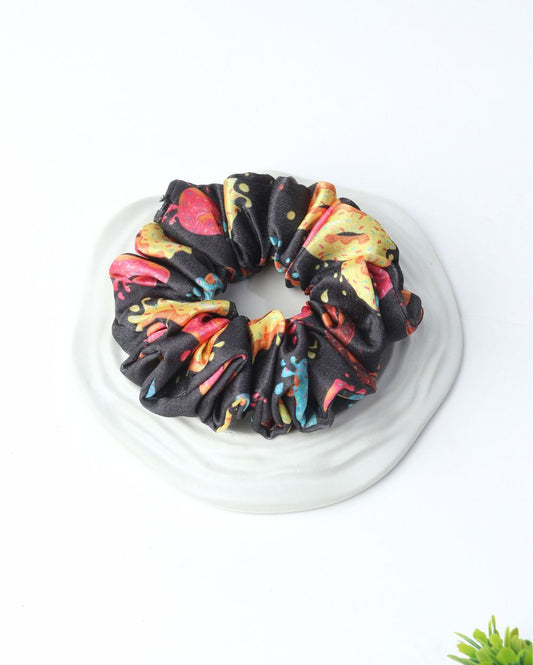 Premium Printed Satin Scrunchies | Large