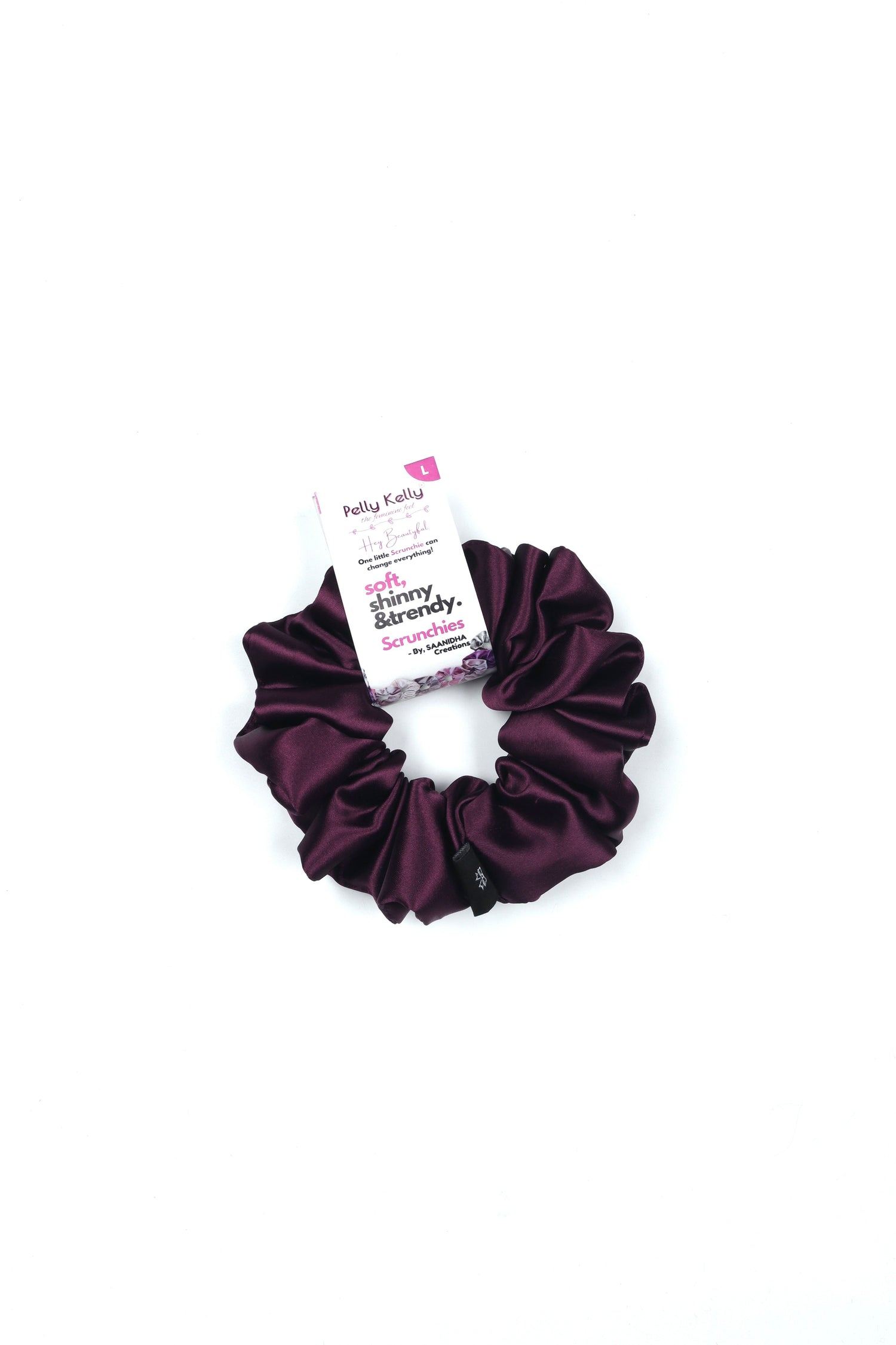 Black | Silk Satin Scrunchies | L