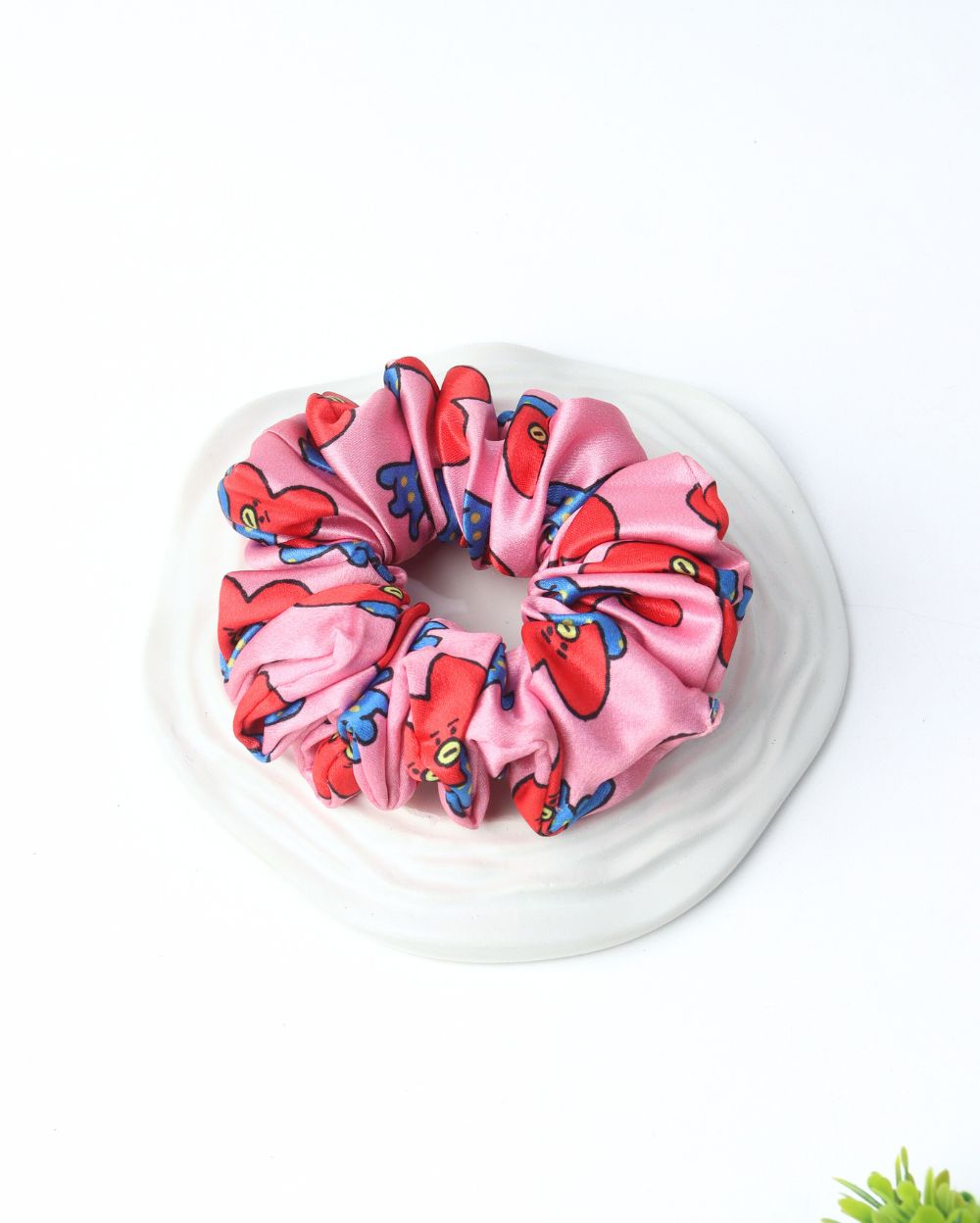 Premium Printed Satin Scrunchies | Large
