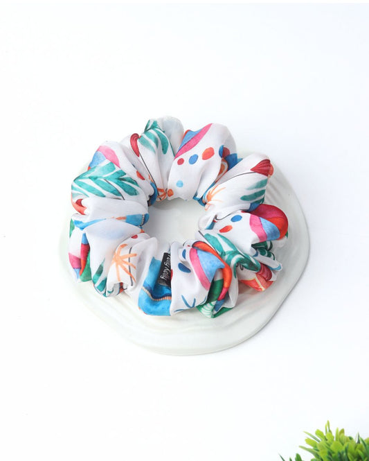 Premium Printed Satin Scrunchies | Large