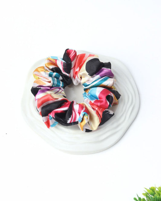 Premium Printed Satin Scrunchies | Large