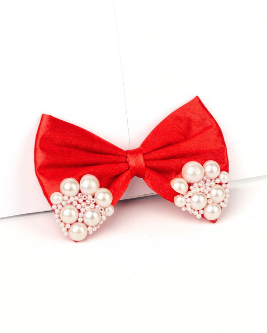 Premium satin Princess Pearl Bow
