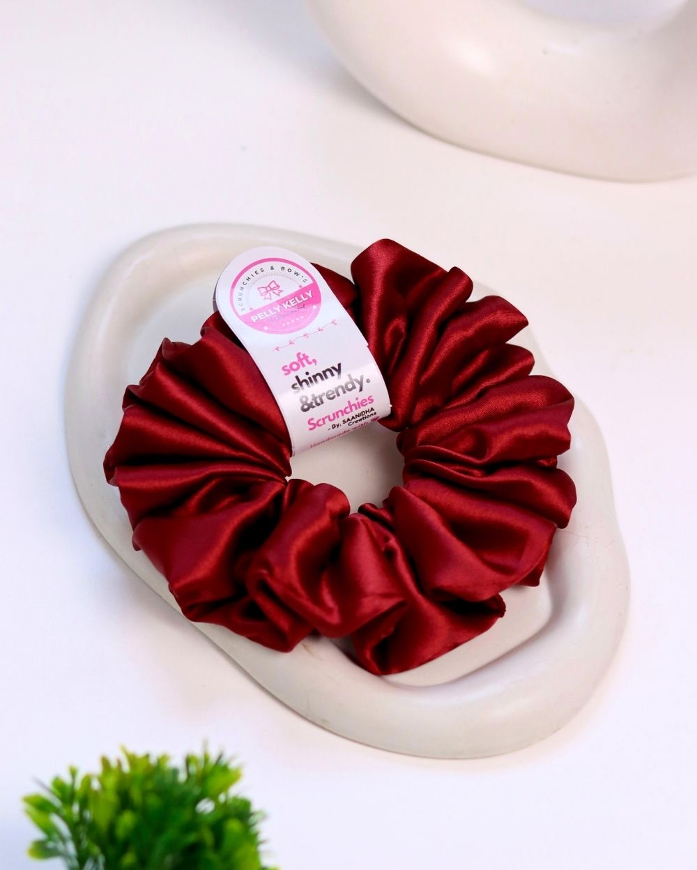 Light Maroon | Silk Satin Scrunchies | XL