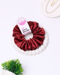 Light Maroon | Silk Satin Scrunchies | L
