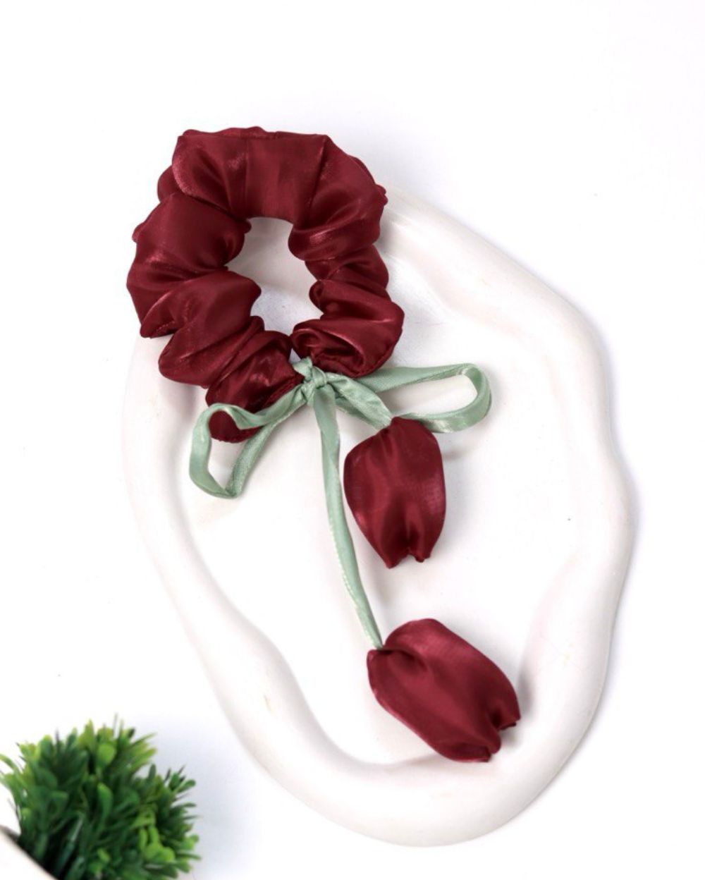 Deep Carmine |Tulip Scrunchies