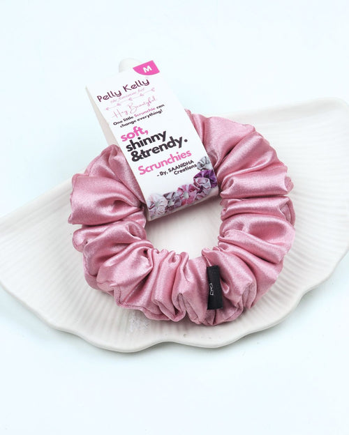 Cavern Pink | Premium Silk Satin Scrunchies | M