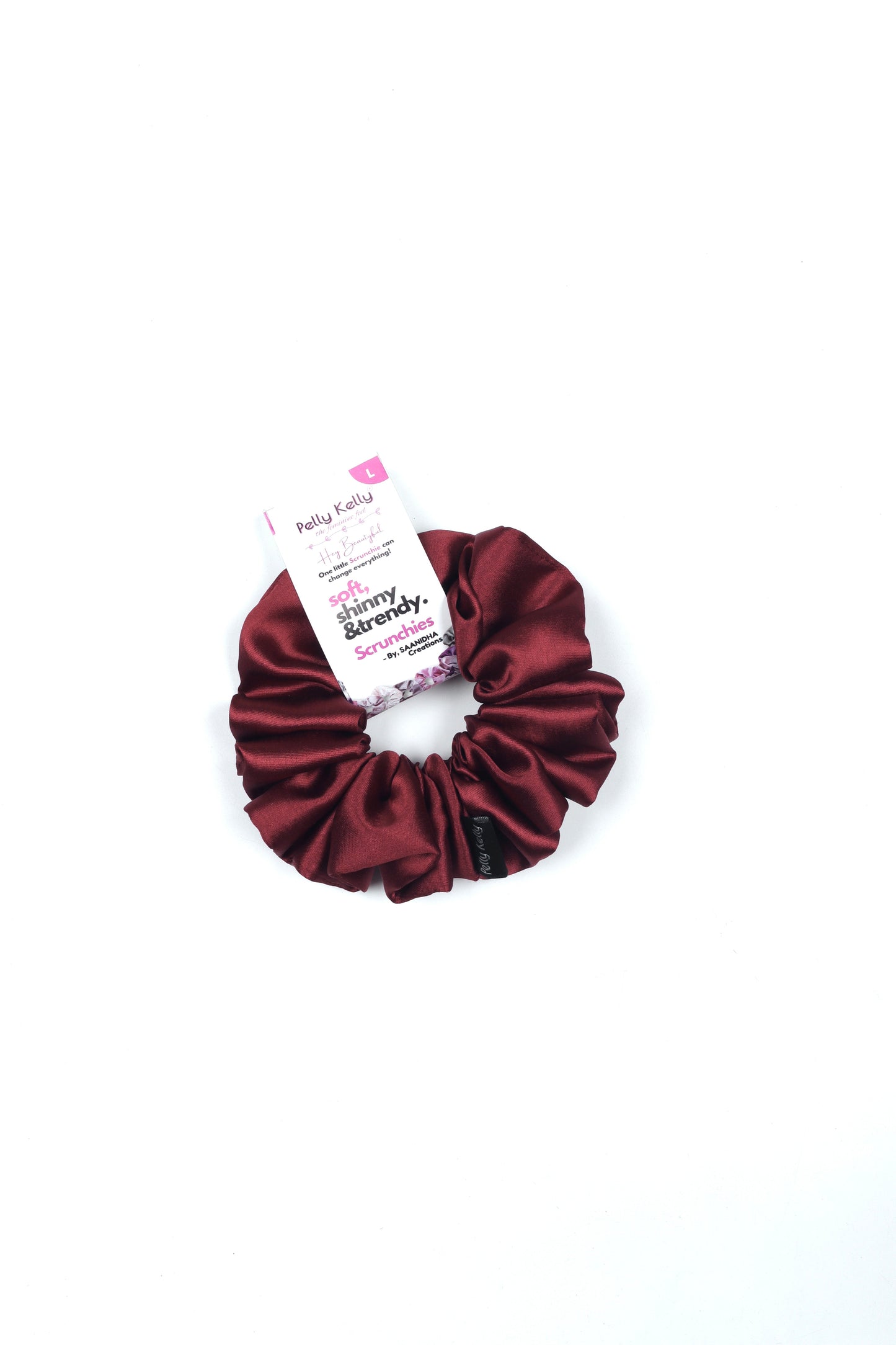 Light Maroon | Silk Satin Scrunchies | L