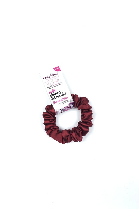 Light Maroon | Silk Satin Scrunchies | S