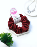Light Maroon | Silk Satin Scrunchies | M