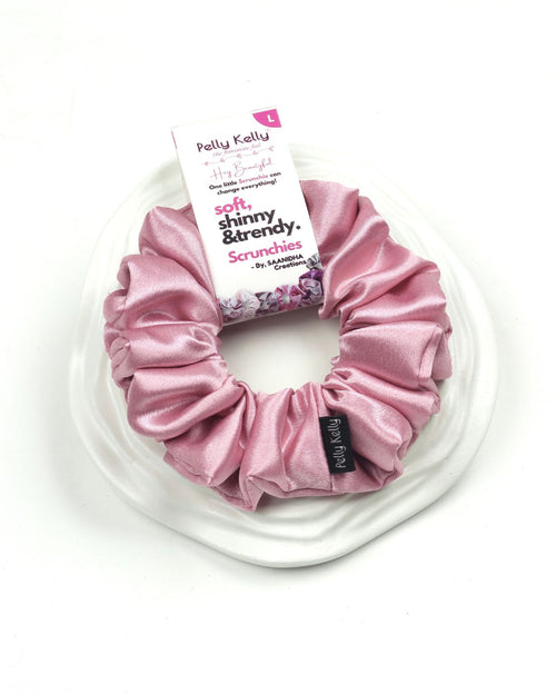 Cavern Pink | Premium Silk Satin Scrunchies | L