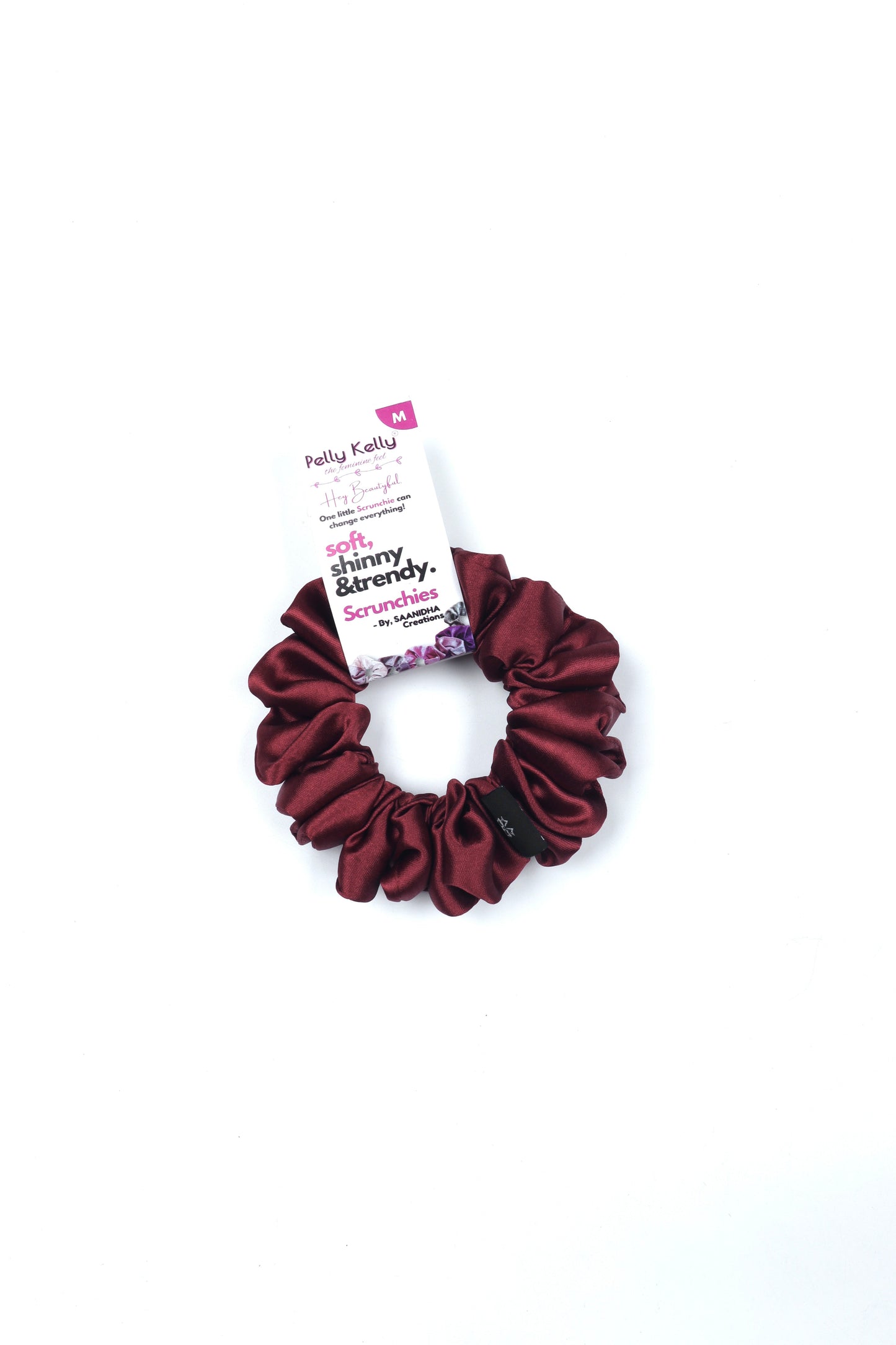 Light Maroon | Silk Satin Scrunchies | M