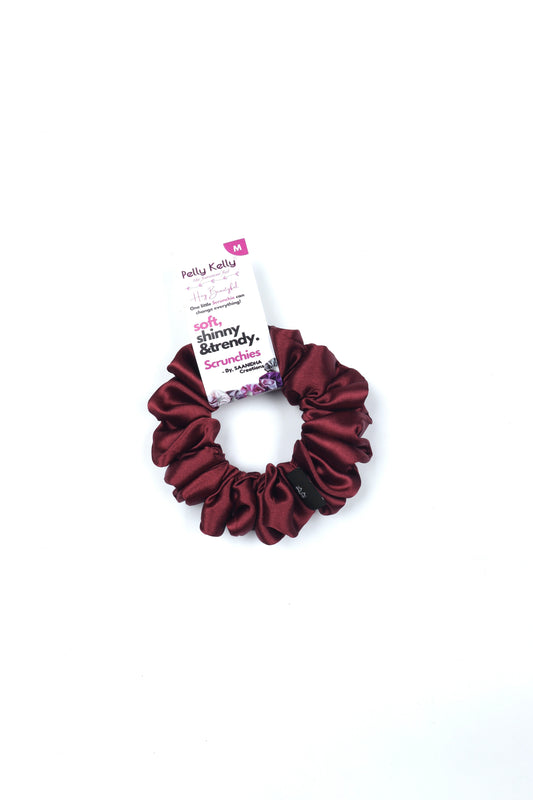 Light Maroon | Silk Satin Scrunchies | M