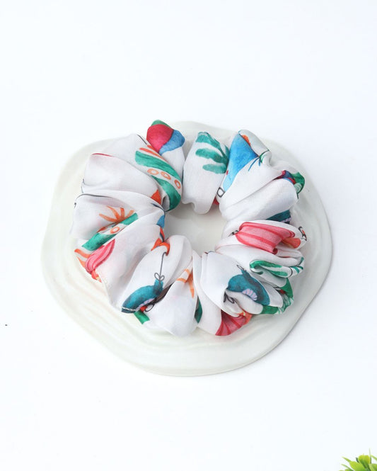 Premium Printed Satin Scrunchies | Large