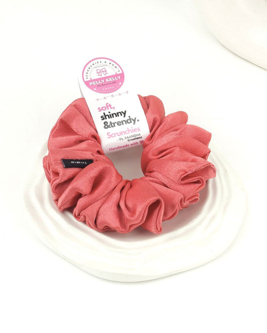 Pastel Magenta | Silk Satin Scrunchies | L