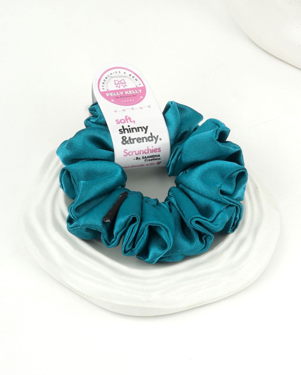 Magenta | Silk Satin Scrunchies | L