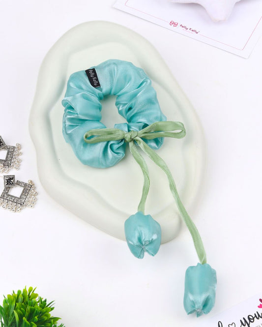 Tulip Scrunchies | Jimmy Choo | Turquoise