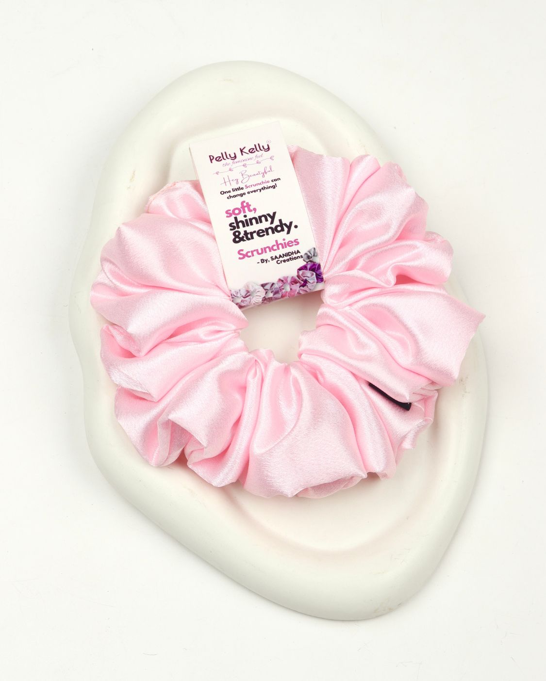 Pale Pink | Premium Silk Satin Scrunchies | XL