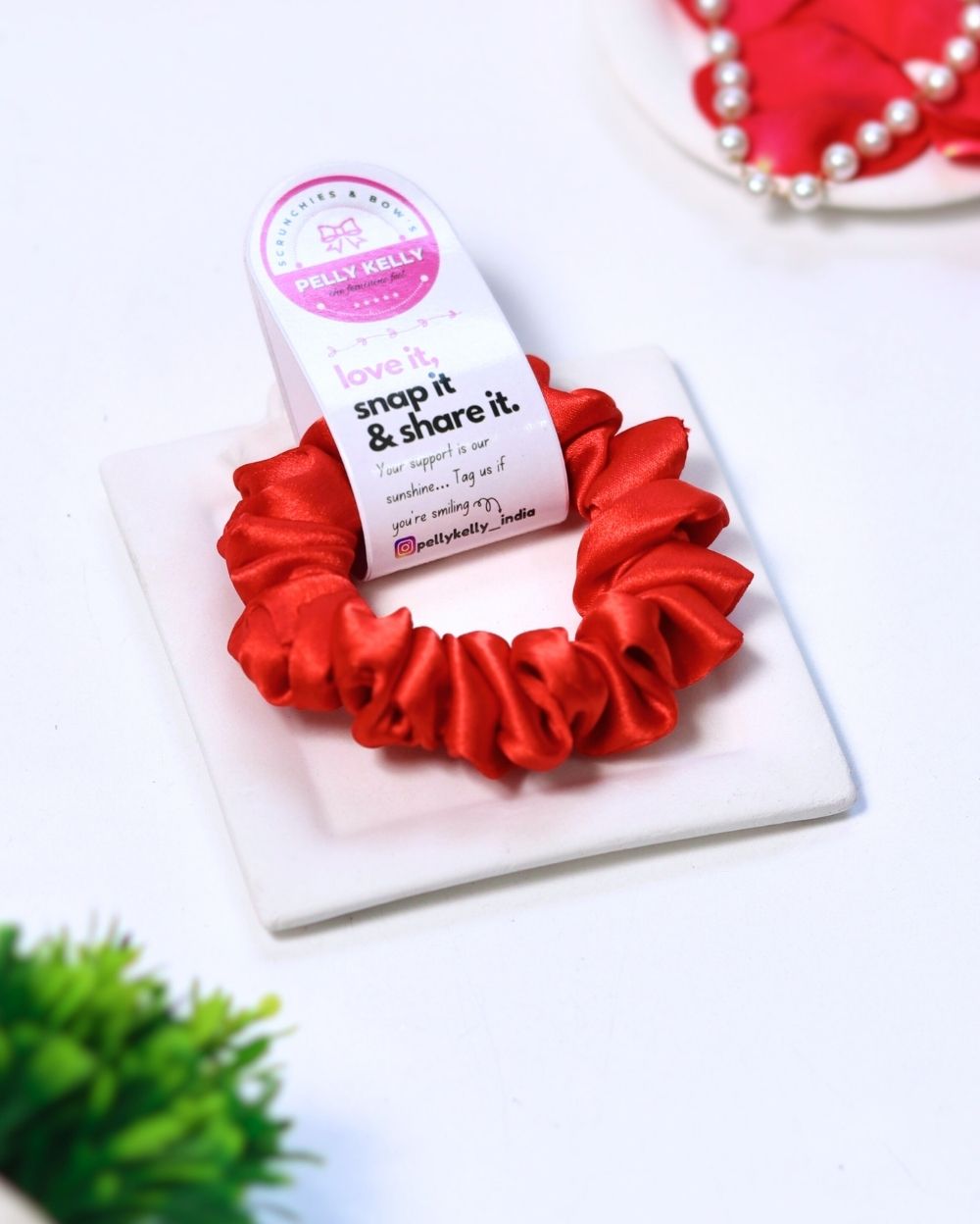 Tulip Pink | Silk Satin Scrunchies | S