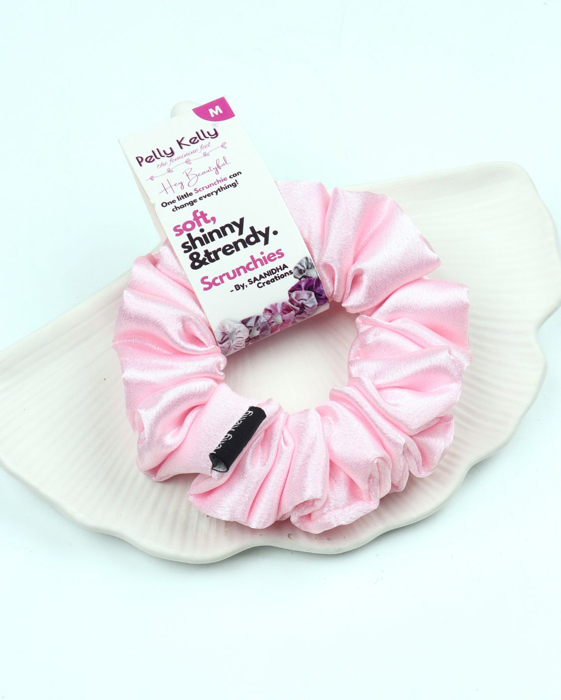 Pale Pink | Premium Silk Satin Scrunchies | M