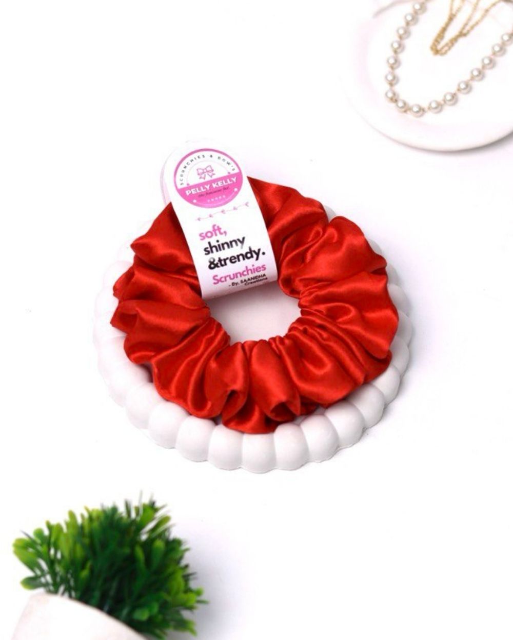 Tulip Pink | Silk Satin Scrunchies | L