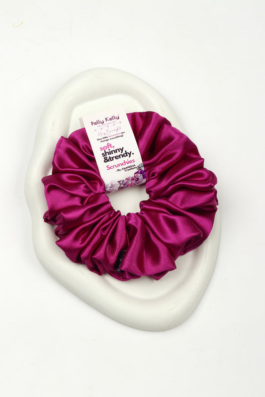 Rich Maroon | Premium Satin Scrunchies | XL