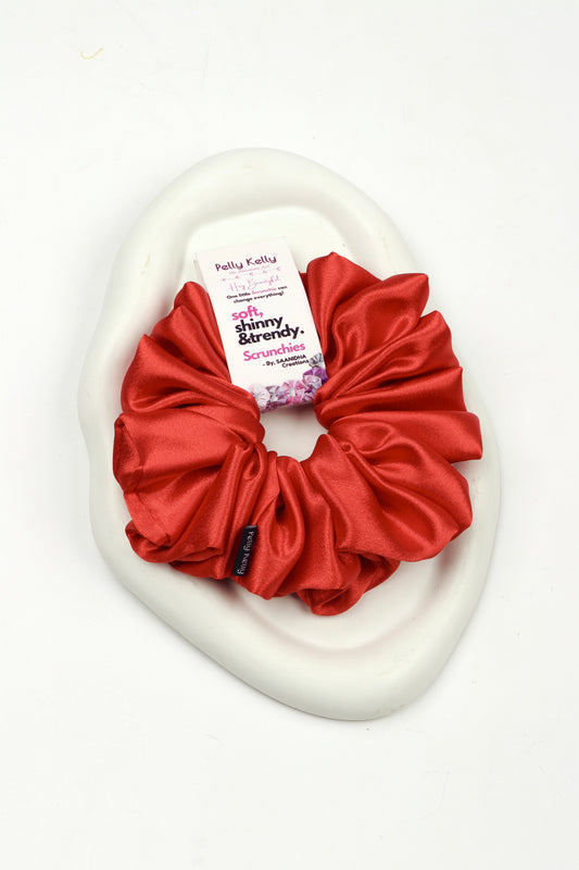 Valentine Red | Premium  Satin Scrunchies | XL