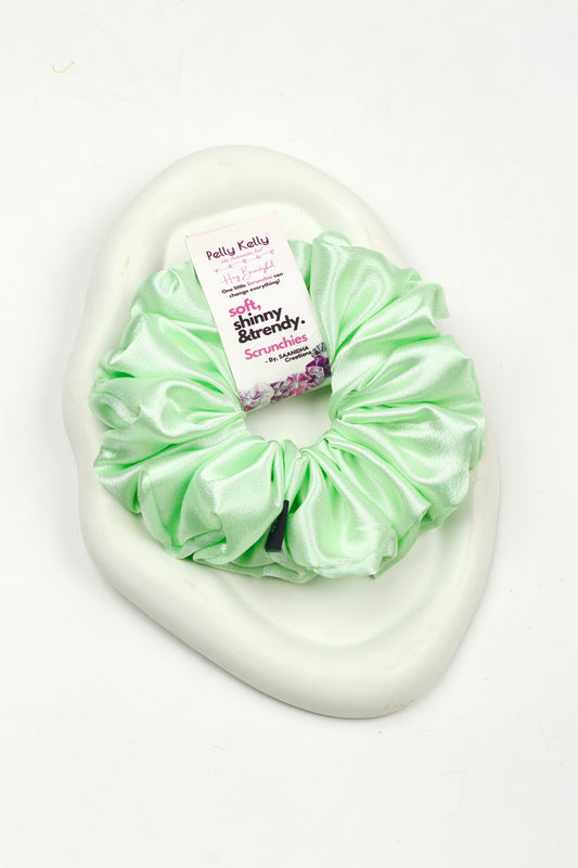 Snow Green | Premium  Satin Scrunchies | XL