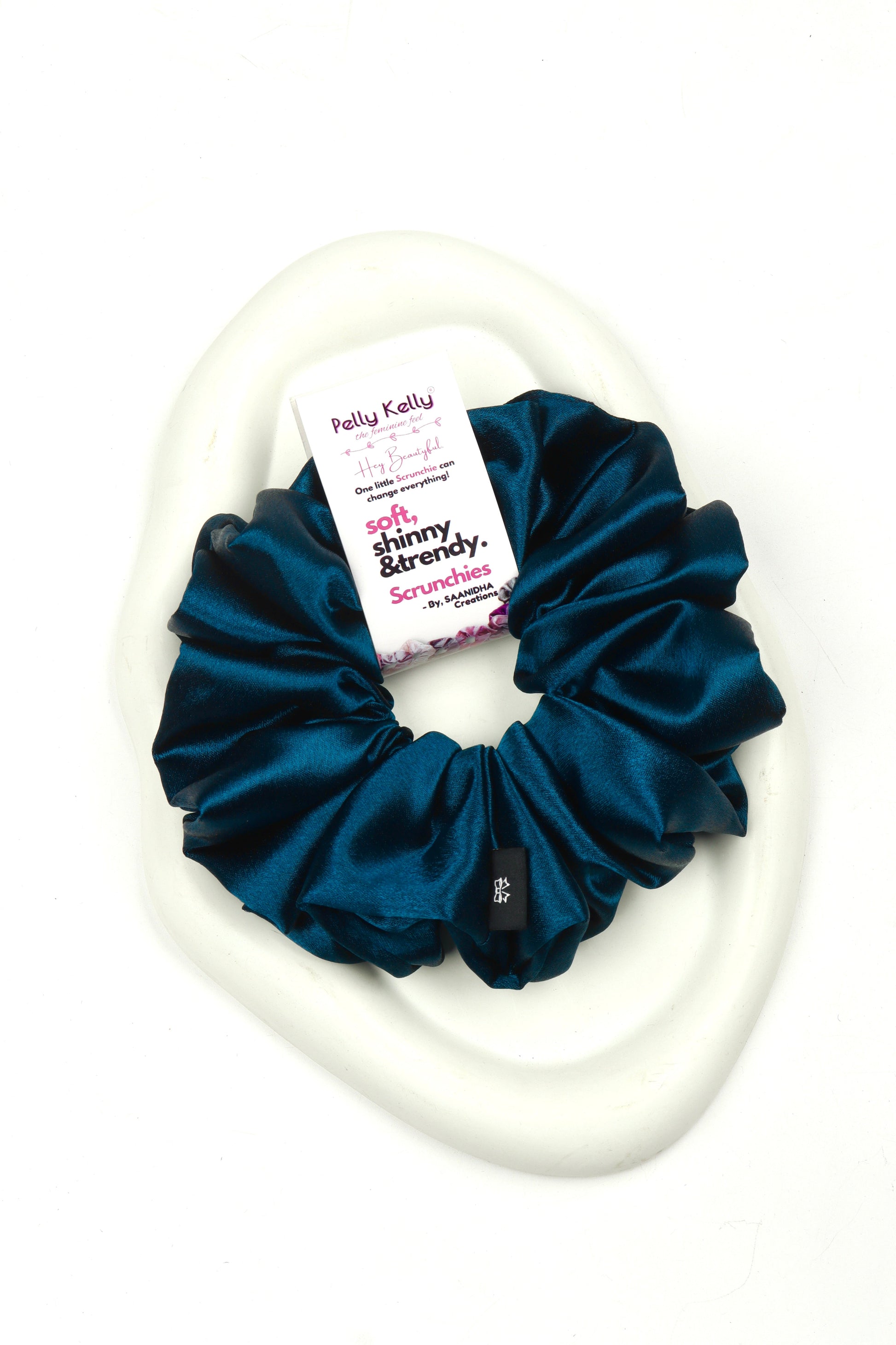 Dark Blue Grey | Premium  Satin Scrunchies | XL
