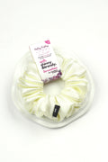 Aqua White | Premium  Satin Scrunchies | L
