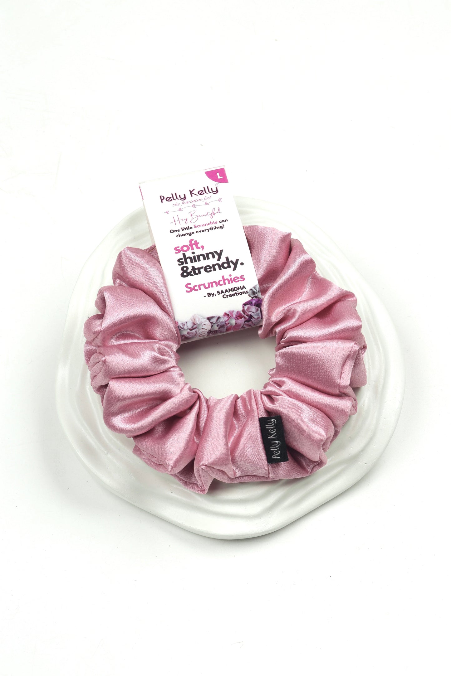 Cavern Pink | Premium  Satin Scrunchies | L