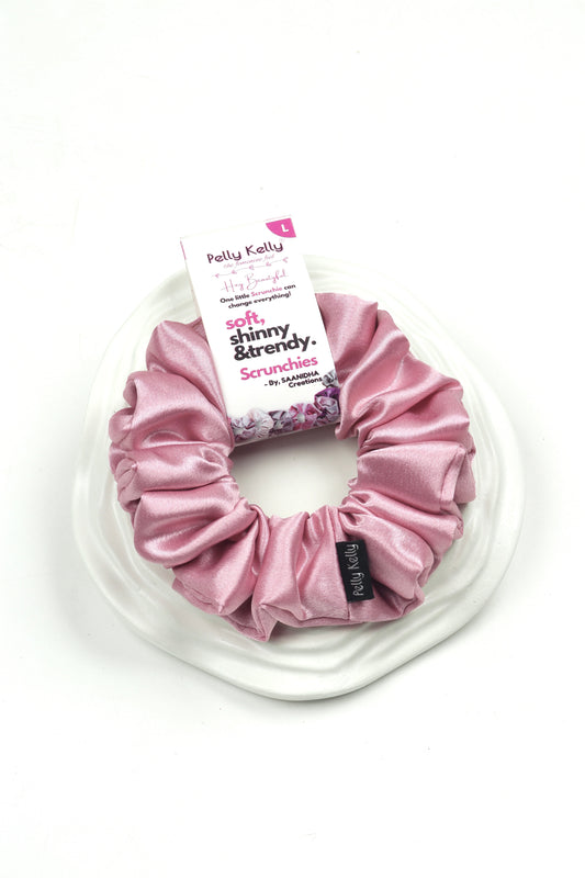 Cavern Pink | Premium  Satin Scrunchies | L