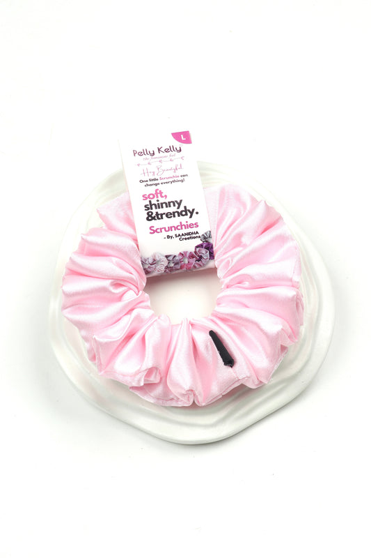 Pale Pink | Premium  Satin Scrunchies | L