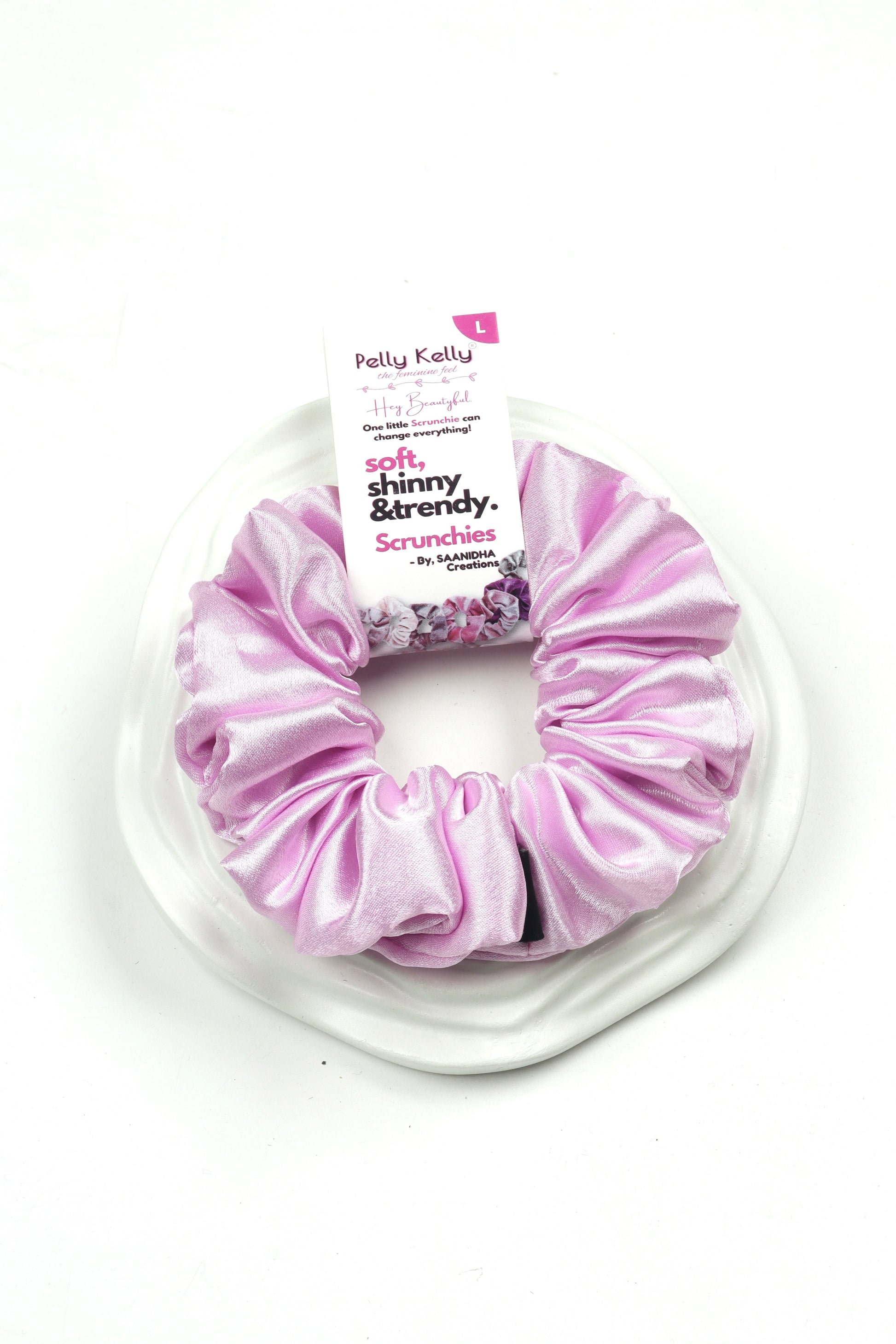 Reddish Magenta | Premium Satin Scrunchies | L