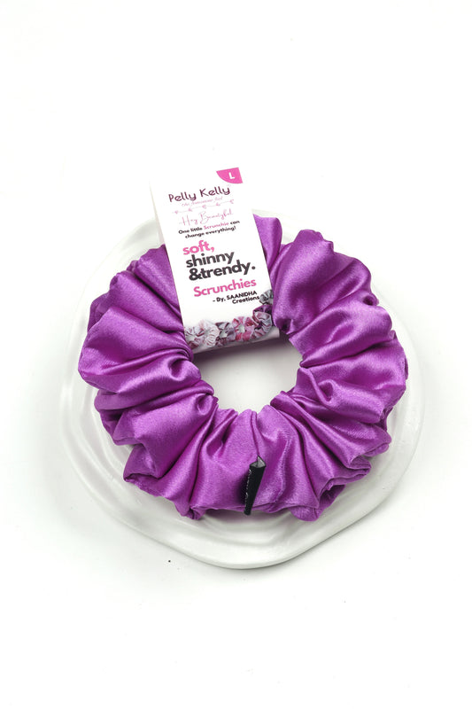 Wisteria Purple | Premium  Satin Scrunchies | L