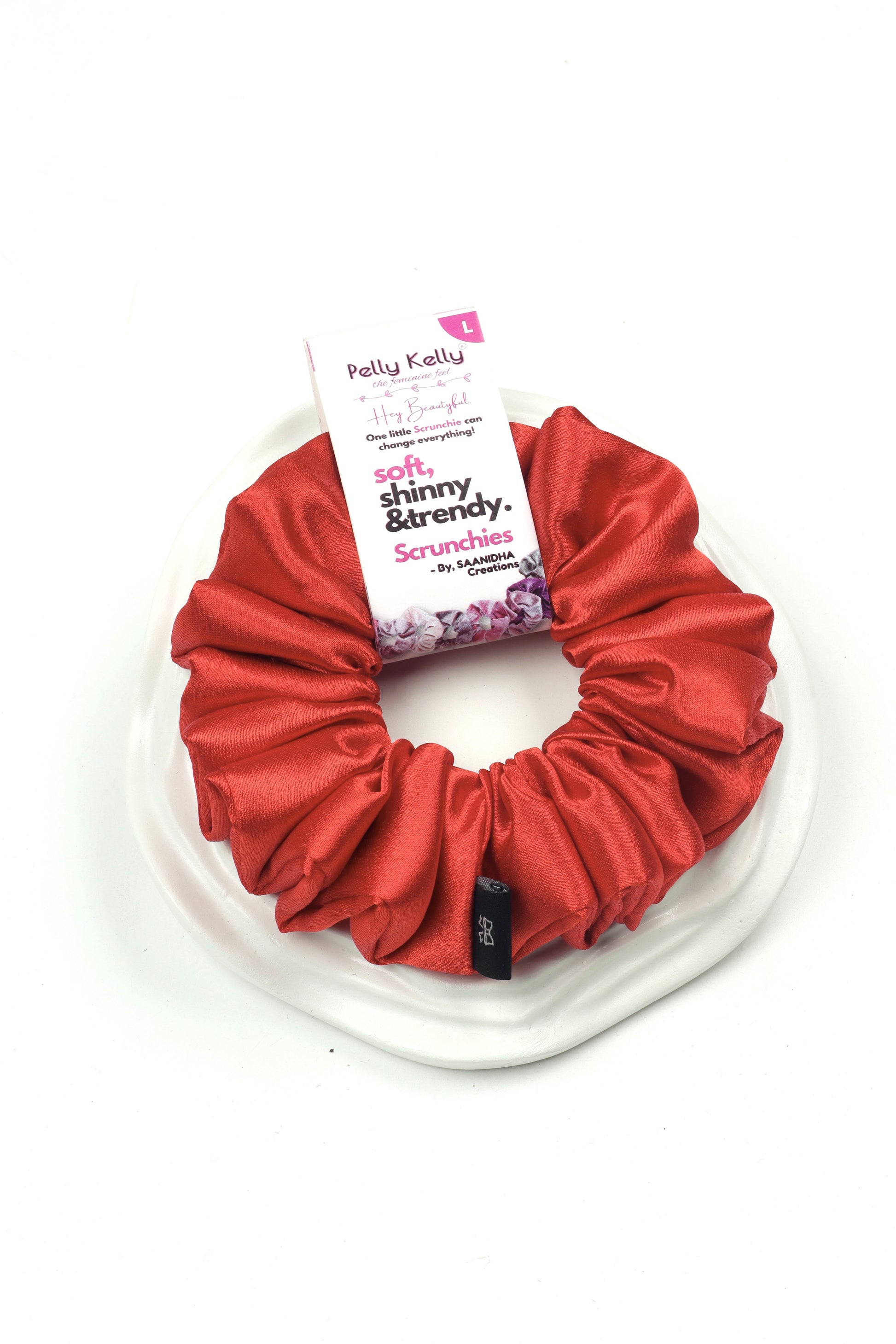 Valentine Red | Premium  Satin Scrunchies | L