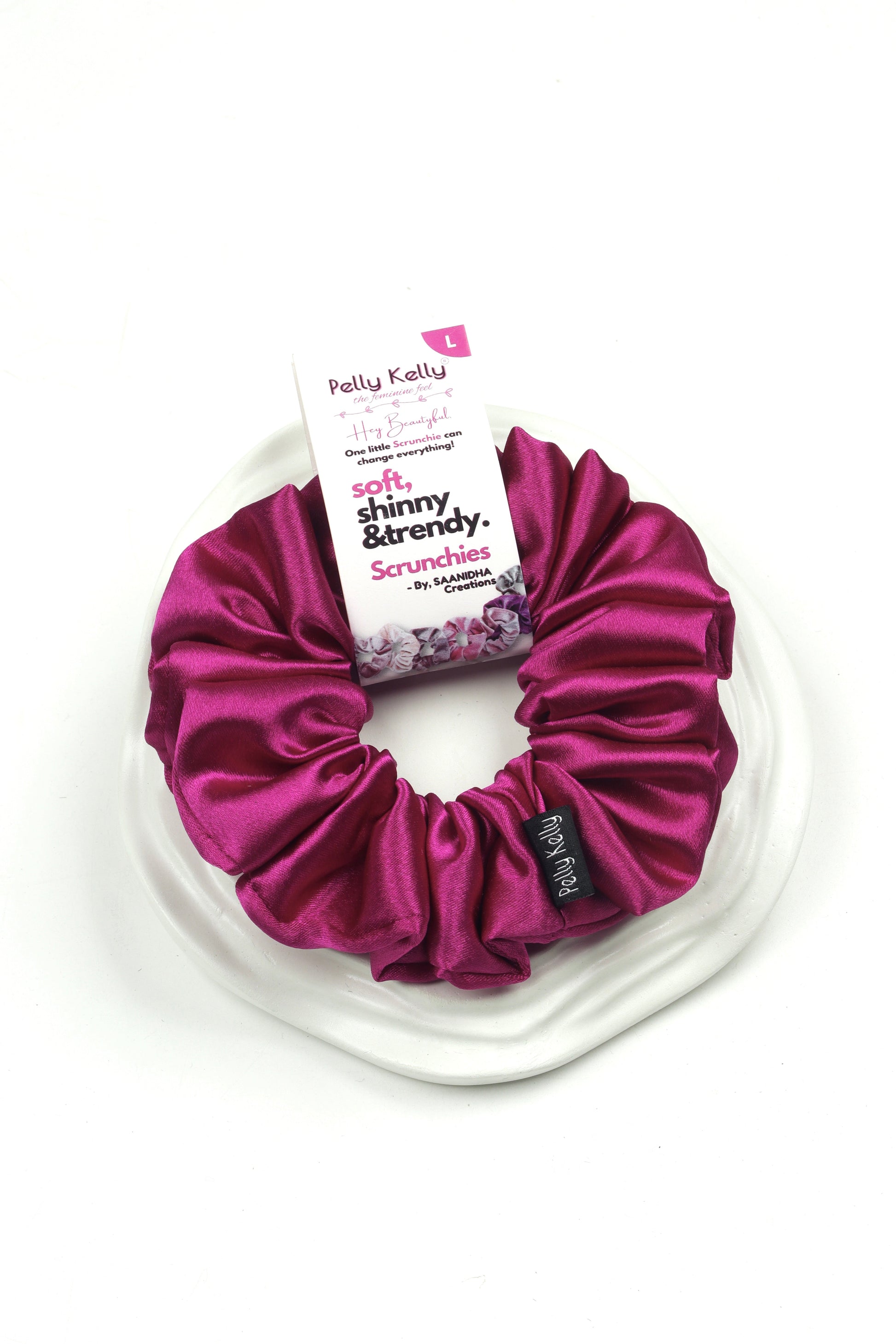 Rich Maroon | Premium Satin Scrunchies | L