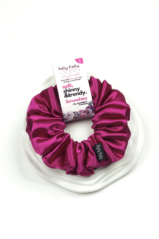 Rich Maroon | Premium Satin Scrunchies | L