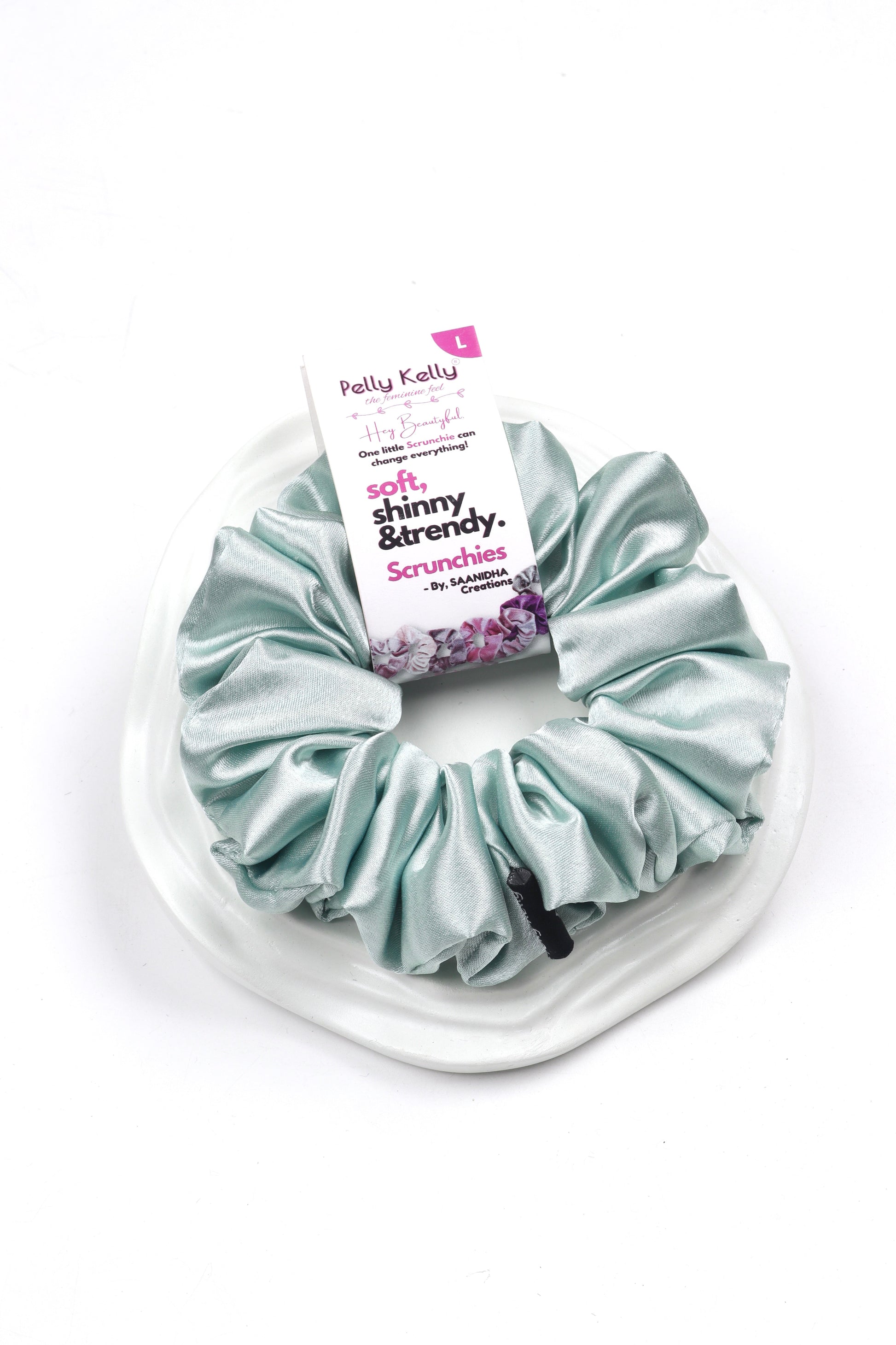 Grey Nickel | Premium  Satin Scrunchies | L
