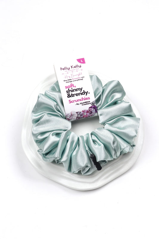 Grey Nickel | Premium  Satin Scrunchies | L