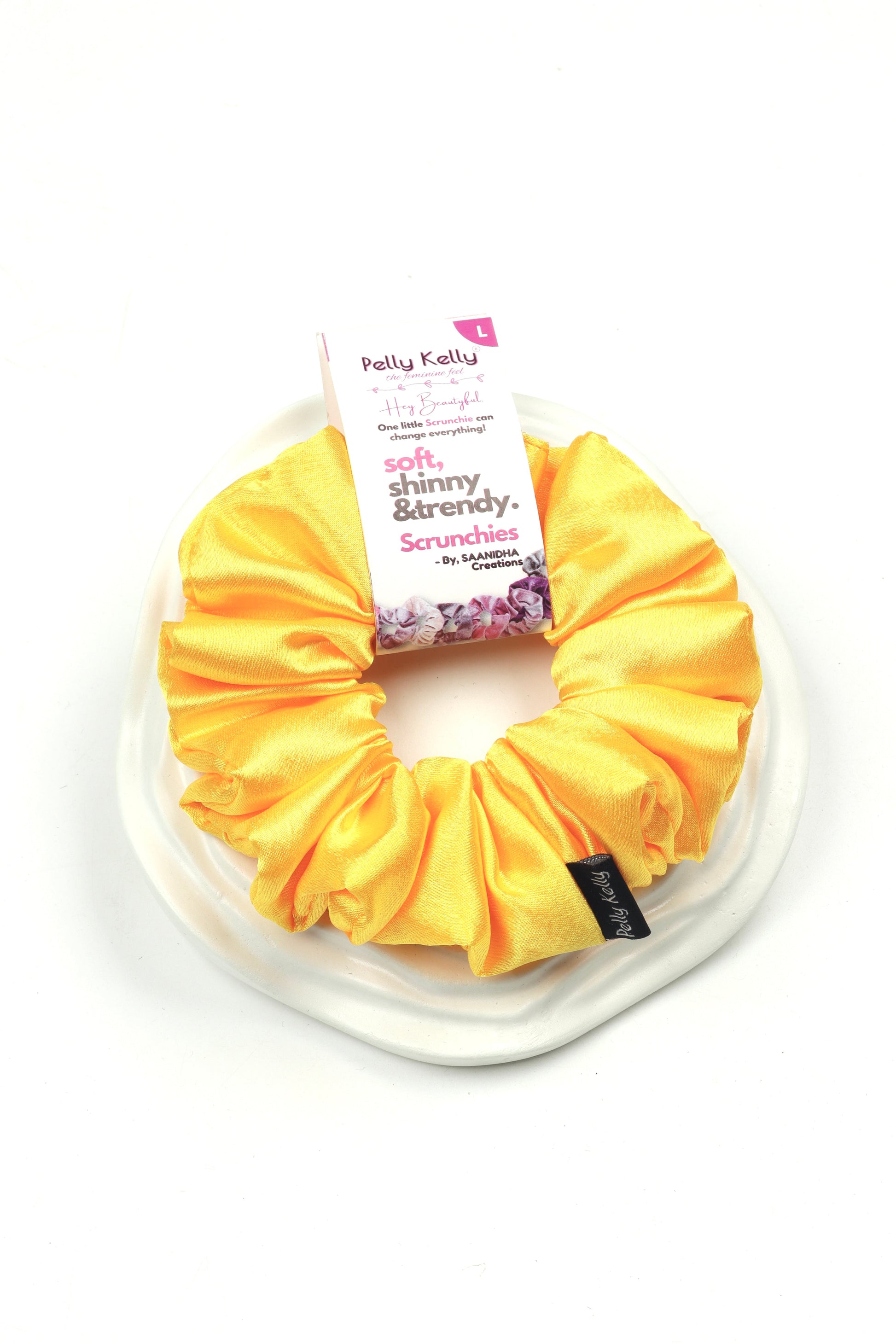 Arylide Yellow | Premium  Satin Scrunchies | L