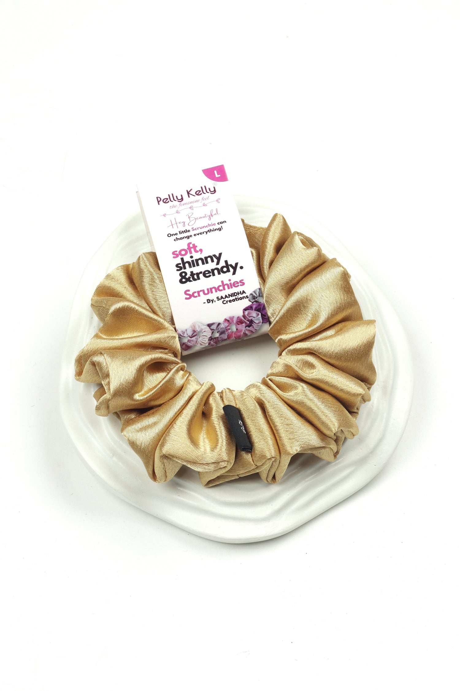 Gold | Premium  Satin Scrunchies | L