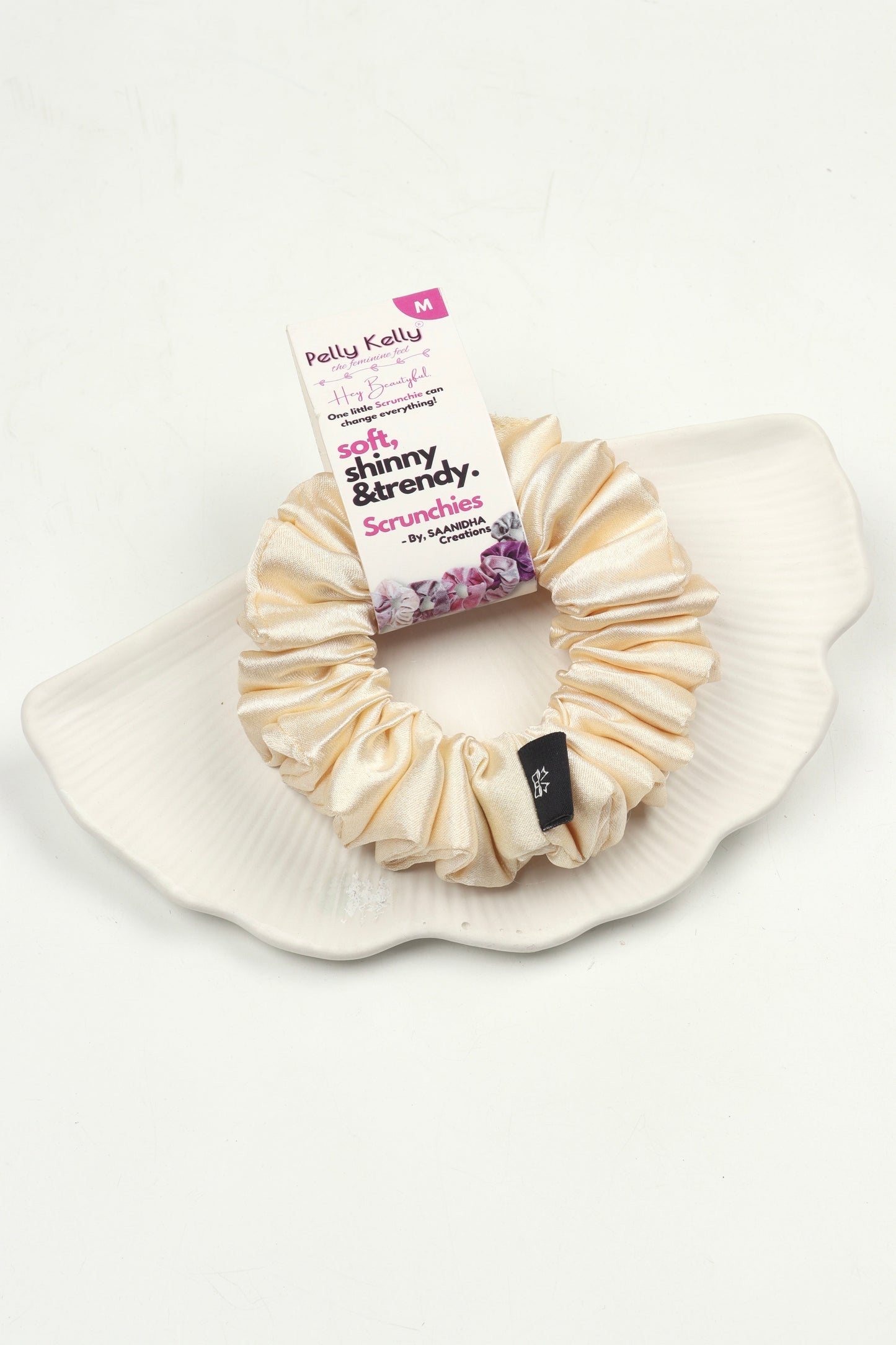 Soft Peach | Premium  Satin Scrunchies | M