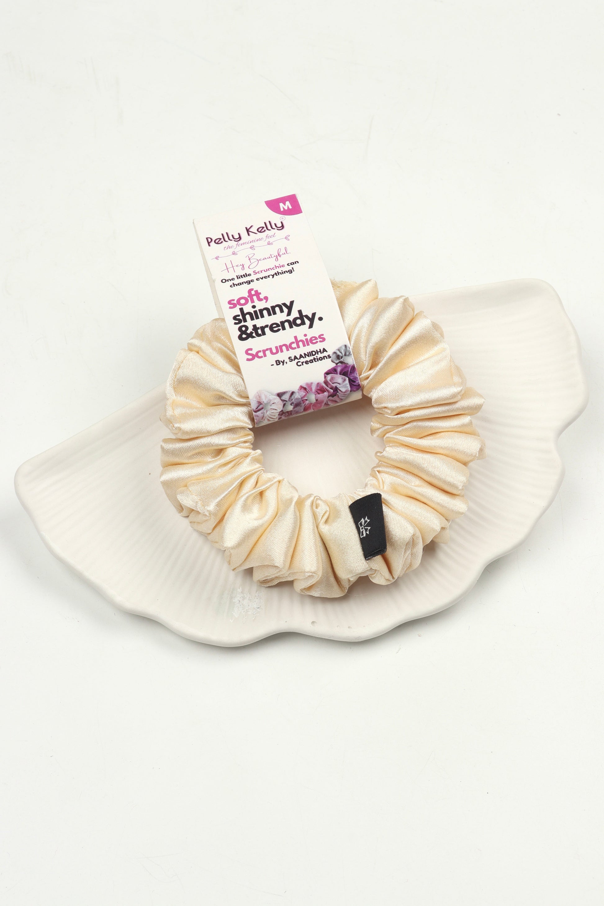 Soft Peach | Premium  Satin Scrunchies | M