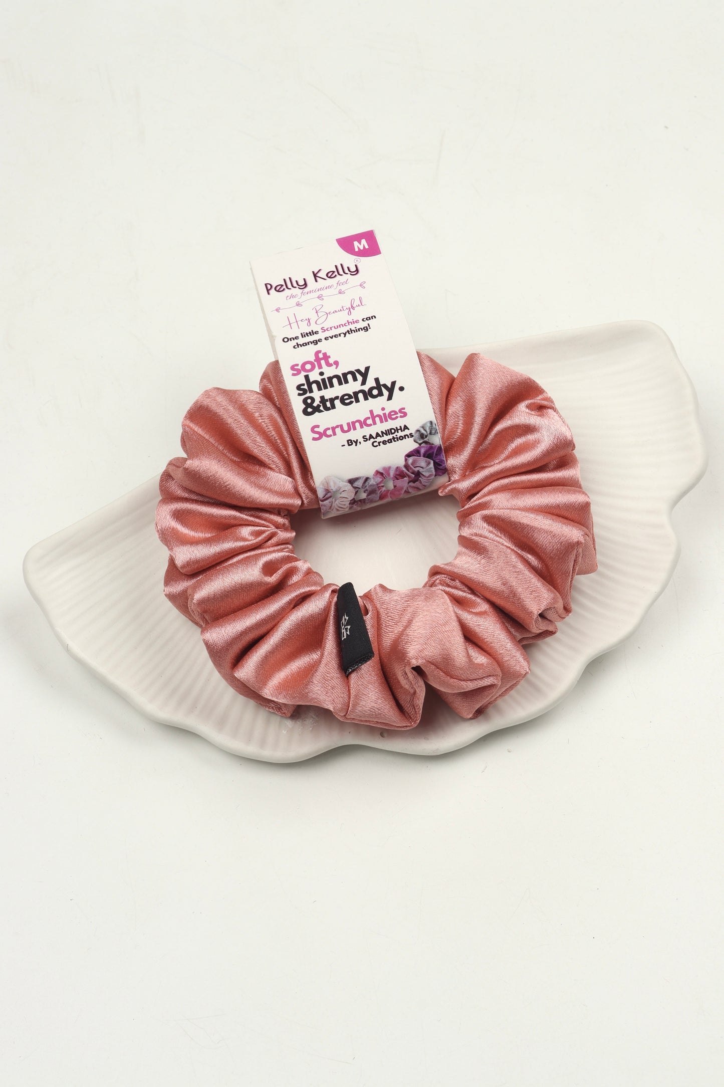 Peach Rose | Premium  Satin Scrunchies | M